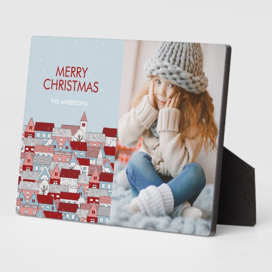 クリスマスビレッジホリデーフォトテーブルプラーク フォトプラーク (側面)