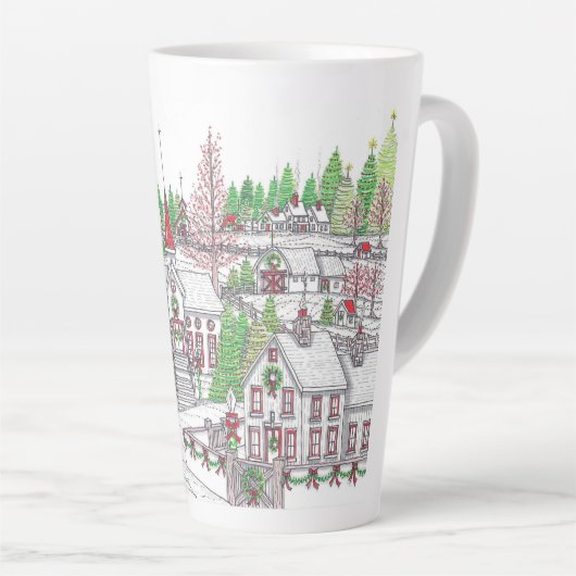 クリスマスビレッジホリデーラテマグ カフェラテマグ (右アングル)