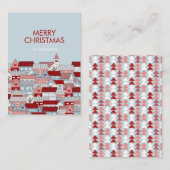 クリスマスビレッジミニホリデーノートカード ノートカード (正面/裏面)
