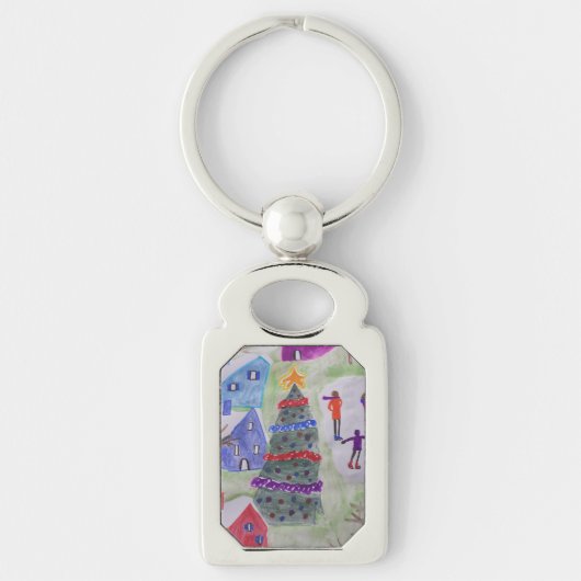 クリスマスビレッジメタルキーリング キーホルダー (正面)
