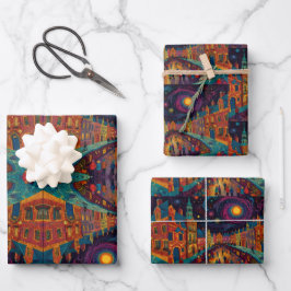 クリスマスビレッジヨーロッパ ラッピングペーパーシート