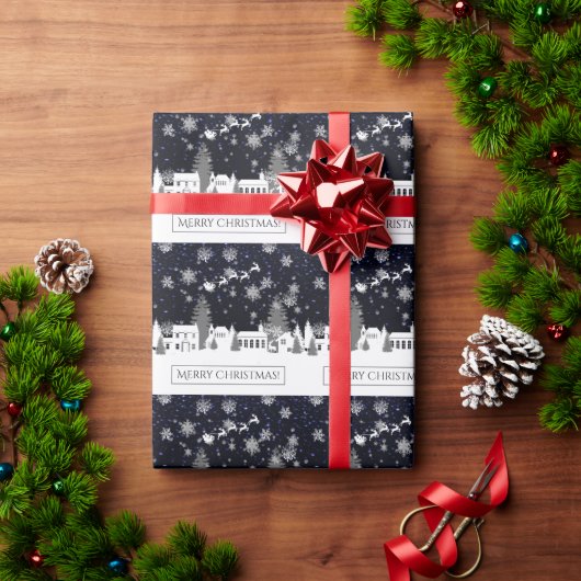 クリスマスビレッジラッピング紙 ラッピングペーパー (クリスマスギフト)