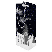 クリスマスビレッジワイン抱き枕 ワインギフトバッグ (裏面アングル)