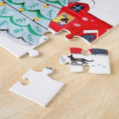 クリスマスビレッジ前のサンタナイト ジグソーパズル (側面)