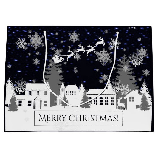 クリスマスビレッジ抱き枕 ラージペーパーバッグ (正面)