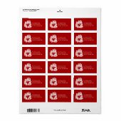 クリスマスビレッジ赤と白差出人住所 ラベル (フルシート)