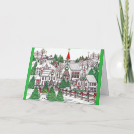 クリスマスビレッジ4グリーティングカード サンキューカード