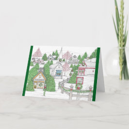 クリスマスビレッジ6 クリスマスカード サンキューカード