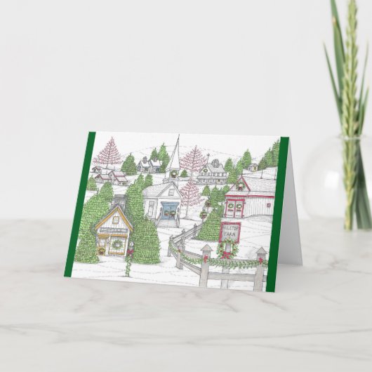 クリスマスビレッジ6 クリスマスカード サンキューカード (正面)