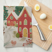 クリスマスビレッジ キッチンタオル (四つ折り)