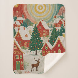 クリスマスビレッジ シェルパブランケット