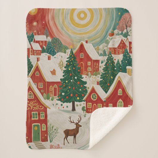 クリスマスビレッジ シェルパブランケット (正面)