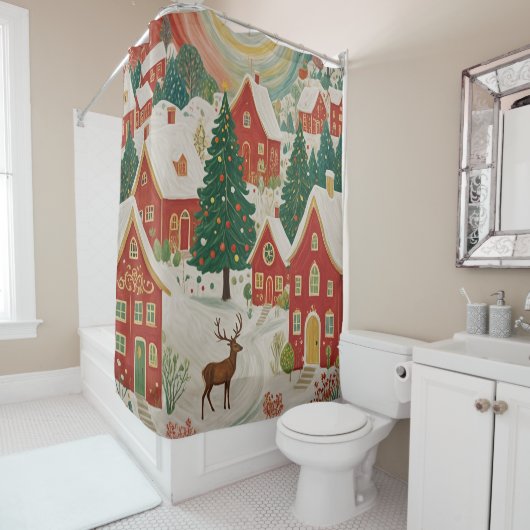 クリスマスビレッジ シャワーカーテン (インサイチュ)