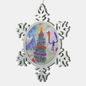 クリスマスビレッジ スノーフレークピューターオーナメント (右)