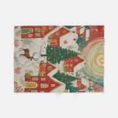クリスマスビレッジ フリースブランケット (正面(横))