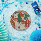 クリスマスビレッジ ペーパープレート (パーティー)