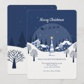クリスマスビレッジ ホリデーカード 招待状 (正面/裏面)