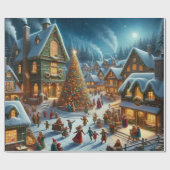 クリスマスビレッジ ラッピングペーパー (フラット)