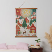 クリスマスビレッジ 吊り下げ型タペストリー (寝室)