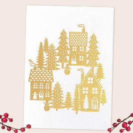 クリスマスビレッジ 箔カード