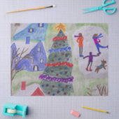 クリスマスビレッジ 薄葉紙 (クラフト)