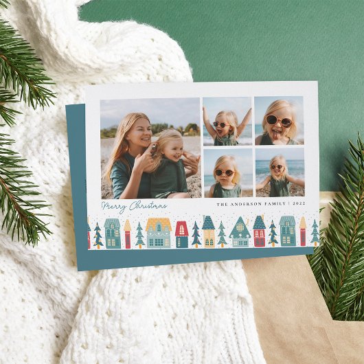クリスマスビレッジ | 5フォトコラージュ シーズンカード