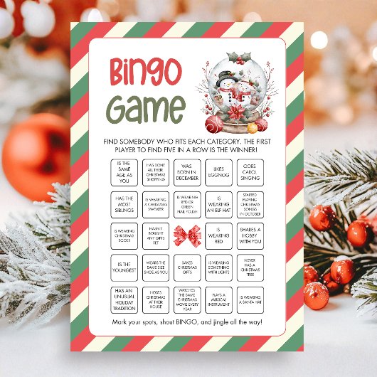 クリスマスビンゴゲーム シーズンカード