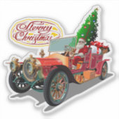 クリスマスビンテージ車 シール (正面)