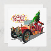 クリスマスビンテージ車 招待状 (正面/裏面)