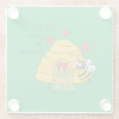 クリスマスビーおもしろいホリデー漫画 ガラスコースター (裏面)