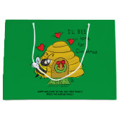 クリスマスビーおもしろいホリデー漫画 ラージペーパーバッグ (正面)