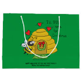 クリスマスビーおもしろいホリデー漫画 ラージペーパーバッグ (裏面)