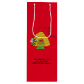 クリスマスビーおもしろいホリデー漫画 ワインギフトバッグ (正面)