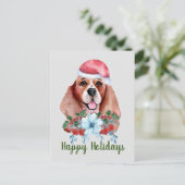 クリスマスビーグルの水の色のカスタマイズ シーズンポストカード (スタンド正面)