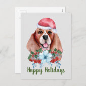 クリスマスビーグルの水の色のカスタマイズ シーズンポストカード (正面/裏面)