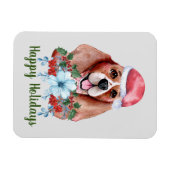 クリスマスビーグルカスタマイズ可能な休日 マグネット (横)