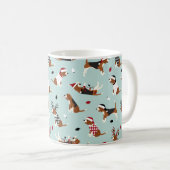 クリスマスビーグルズブルーコーヒーマグ コーヒーマグカップ (正面右)