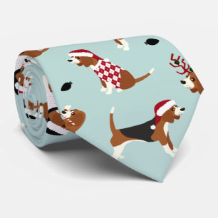 クリスマスビーグルズブルー ネクタイ