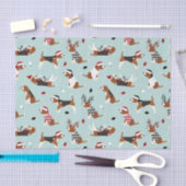 クリスマスビーグルズブルー 薄葉紙 (クラフト)