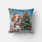 クリスマスビーグル犬 クッション (正面)