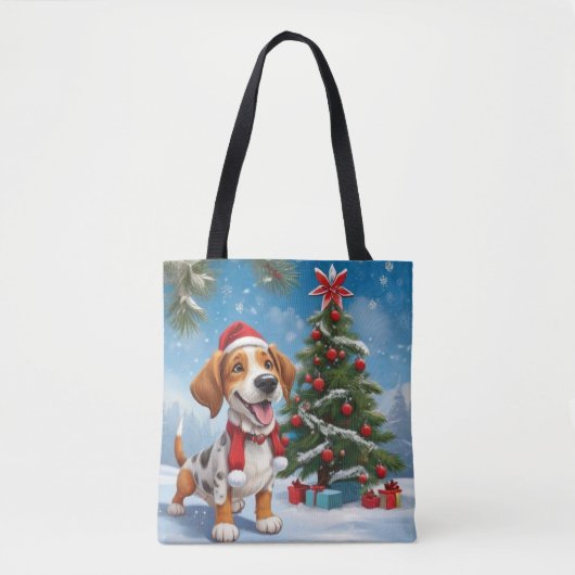 クリスマスビーグル犬 トートバッグ (正面)