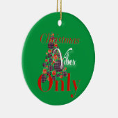 クリスマスビーズオンリー抽象芸術レッドグリーンツリー セラミックオーナメント (右)