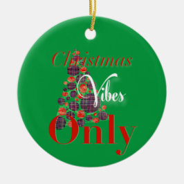 クリスマスビーズオンリー抽象芸術レッドグリーンツリー セラミックオーナメント