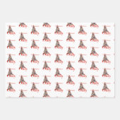 クリスマスビーズオンリー抽象芸術レッドグリーンツリー ラッピングペーパーシート (正面2)