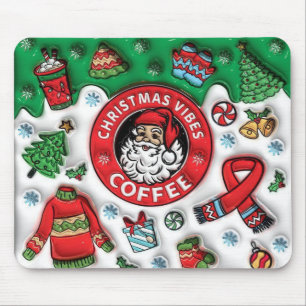 クリスマスビーズコーヒー マウスパッド