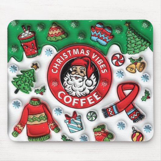 クリスマスビーズコーヒー マウスパッド (正面)