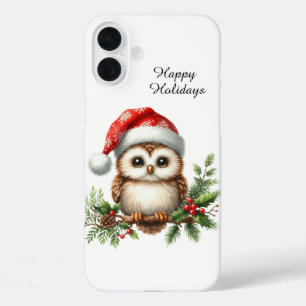 クリスマスビーチのオーダーメイドフクロウ iPhone 16 PLUSケース