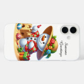 クリスマスビーチのカスタマイズ可能な雪だるま Case-Mate iPhoneケース (裏面 (横))