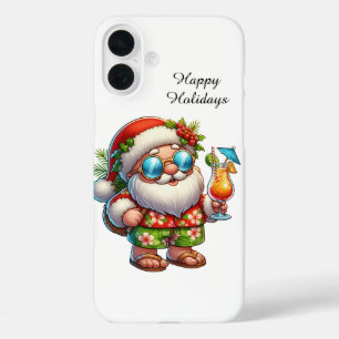 クリスマスビーチのサンタクロースカスタマイズグッズ iPhone 16 PLUSケース