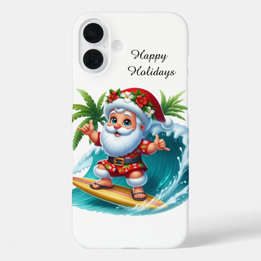 クリスマスビーチのサンタクロースカスタマイズ可能 Case-Mate iPhoneケース (裏面)